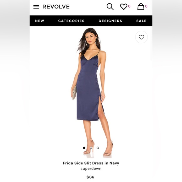 Revolve Super down side slit dress in Navy - Picture 1 of 8